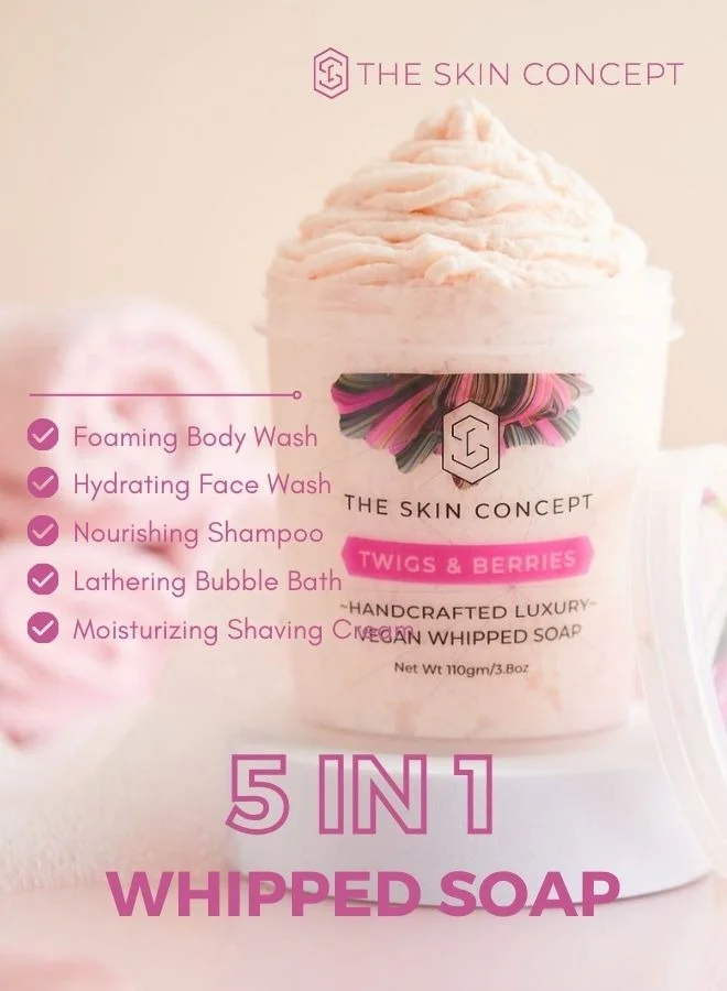 The Skin Concept  The Skin Concept 5 in 1 Handmade Vegan Whipped Soap - Twigs and Berries  | Best Price UAE